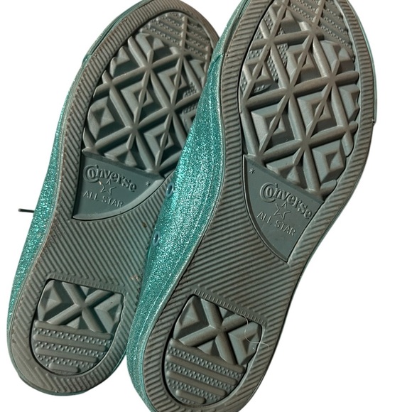 Converse Chuck Taylor All Star Lo teal Glitter sneakers size 6 sparkle - Picture 5 of 5